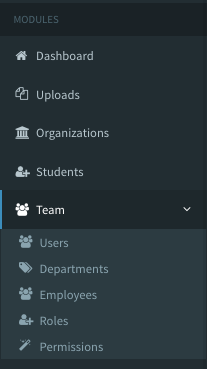 LaraAdmin Default Sidebar Menu